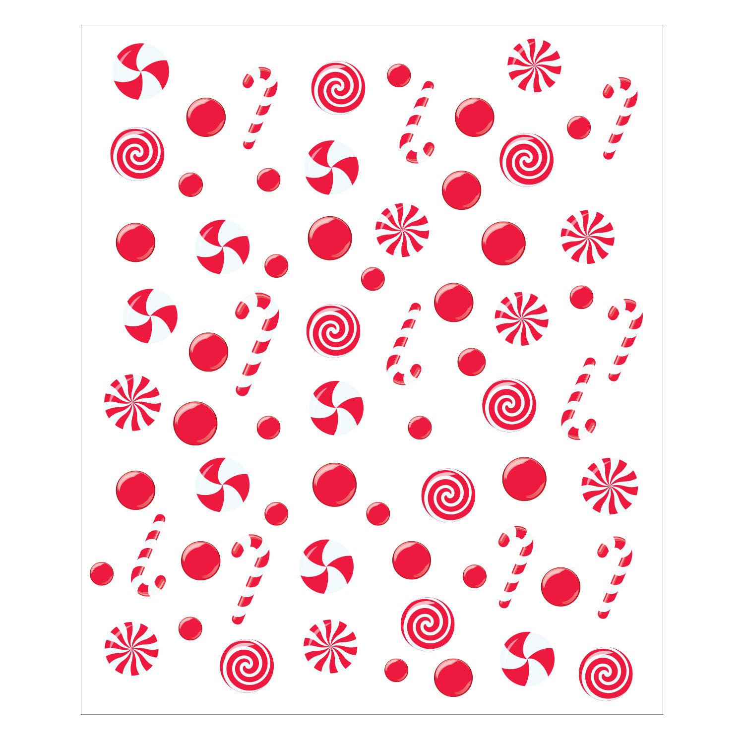 One sheet of Peppermint Swirl Nail Art Stickers on a white background.